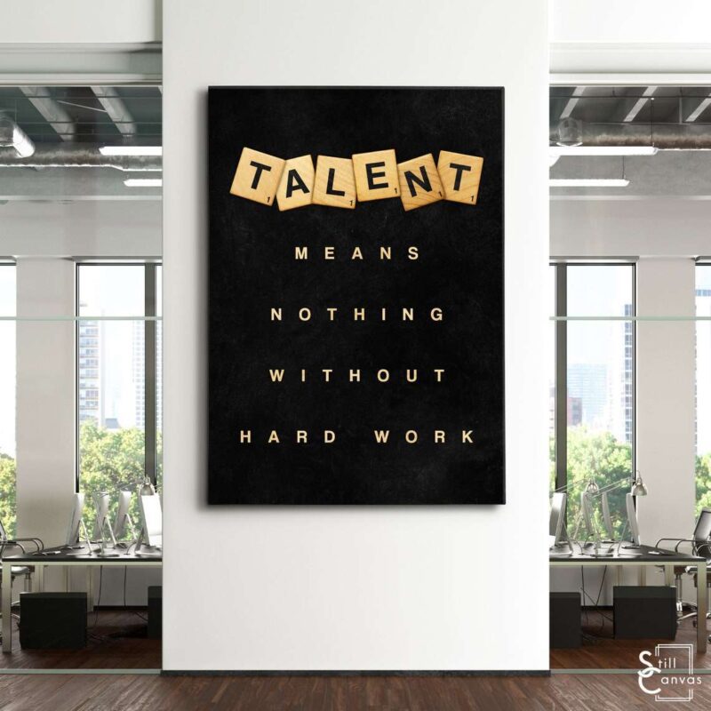 Scrabble Canvas Art - "Talent" Definition Pieces Quote Inspirational Framed Canvas Wall Art Poster Print