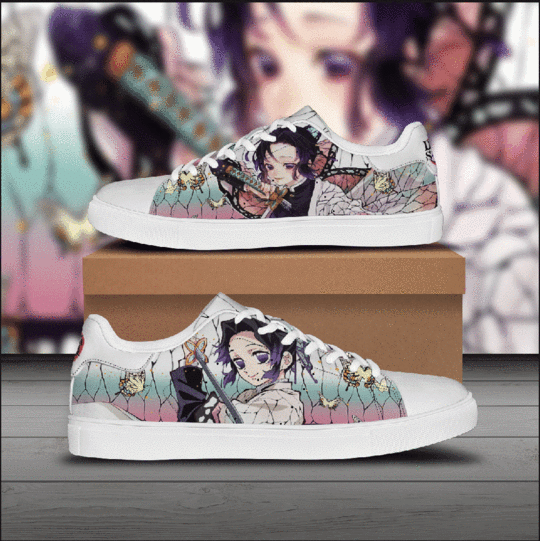 Shinobu Kocho Demon Slayer Low Top Leather Skate Shoes, Tennis Shoes ...