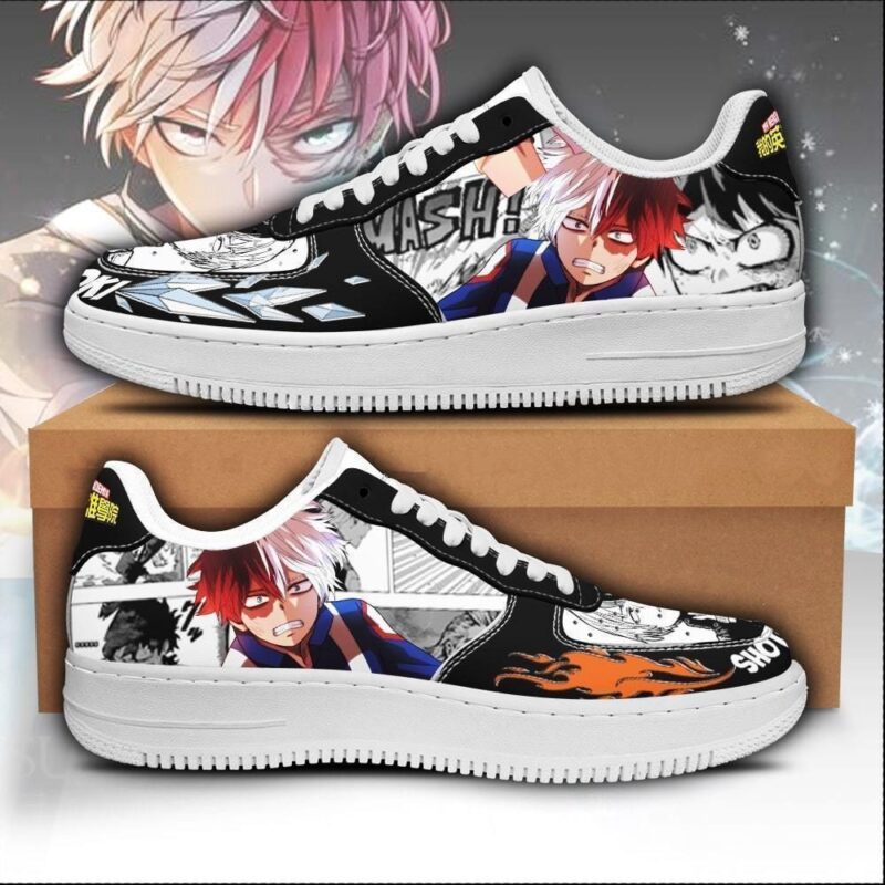 Shoto Todoroki Air Shoes Custom My Hero Academia Anime Shoes For Fan Air Force 1 Sneakers