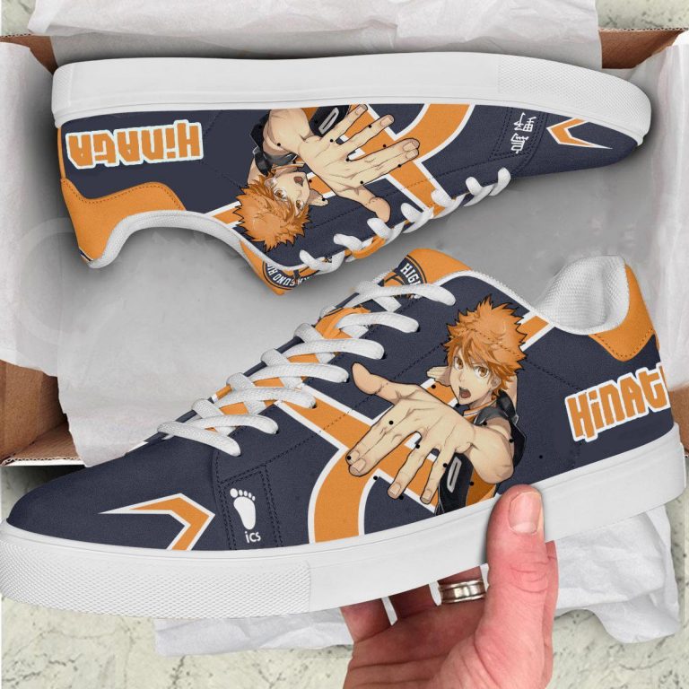 Shoyo Hinata Haikyuu Low Top Leather Skate Shoes, Tennis Shoes, Sneaker