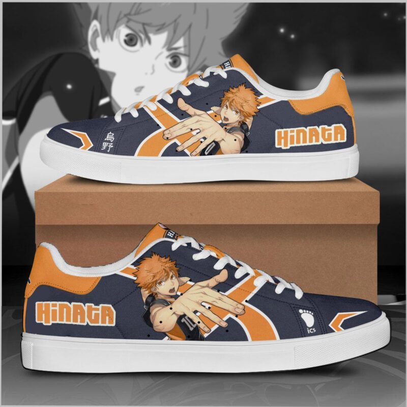 Shoyo Hinata Haikyuu Low Top Leather Skate Shoes