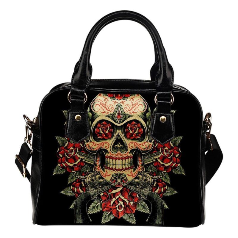 Skull And Roses Lady Leather Shoulder Hand Bag SB0061