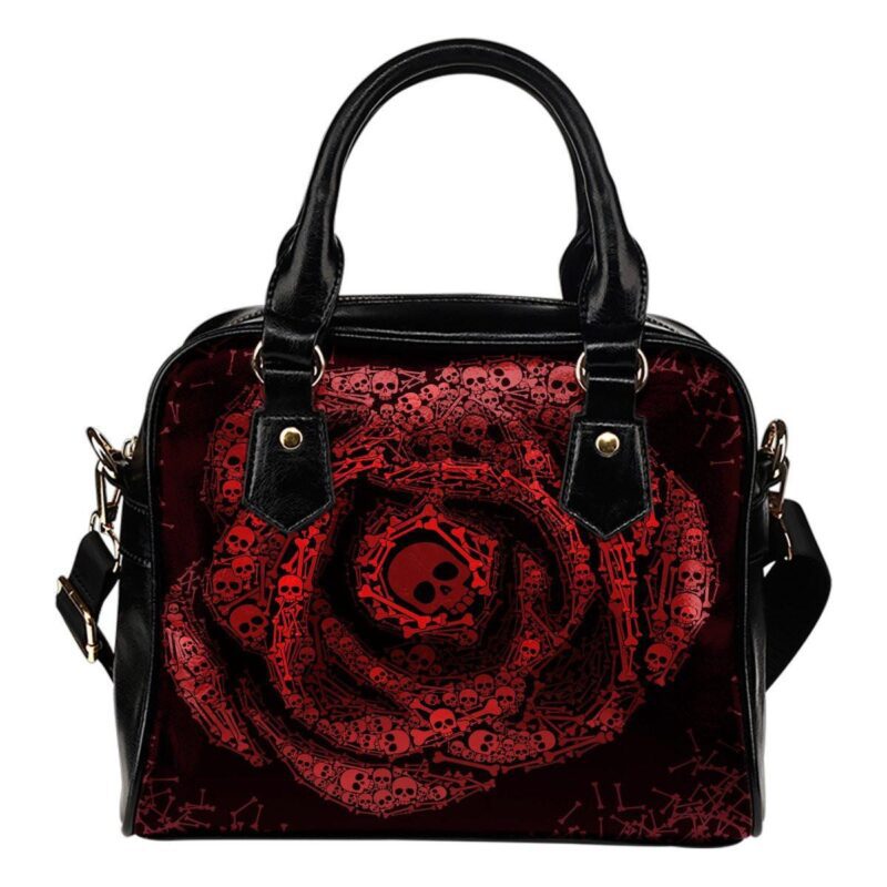 Skull Rose Lady Leather Shoulder Hand Bag SB0065