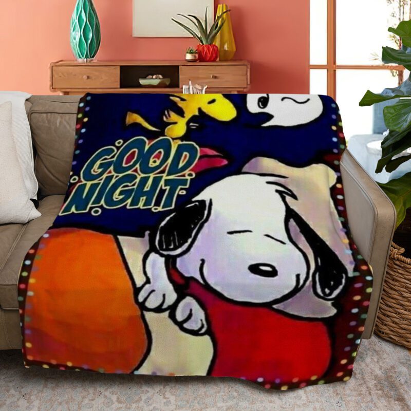 Snoopy Quote Good Night Comfy Sofa Throw Blanket Gift