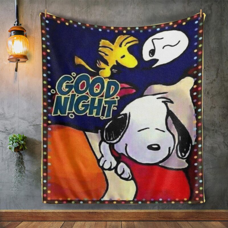 Snoopy And Woodstock Peanuts Fleece Blanket Gift For Fan