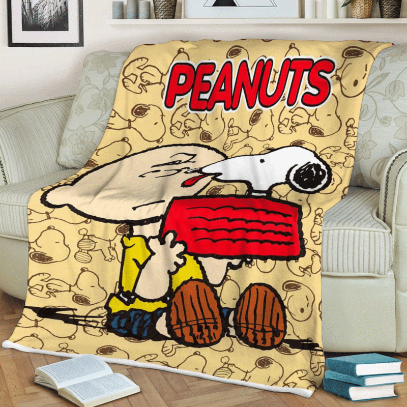 Snoopy Charlie Brown Peanuts Gift For Fan Comfy Sofa Throw Blanket Gift