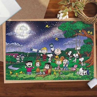 Snoopy Charlie Brown Stargazing The Peanuts Cartoon 11 Gifts Lover Jigsaw Puzzle Game