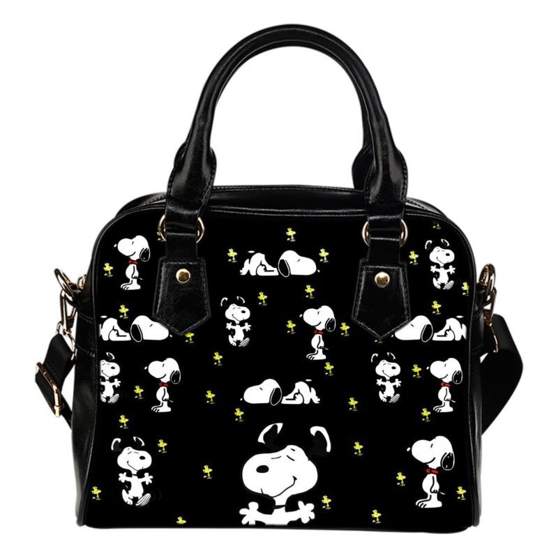 Snoopy Friendship Pattern Lady Leather Shoulder Hand Bag SB0139