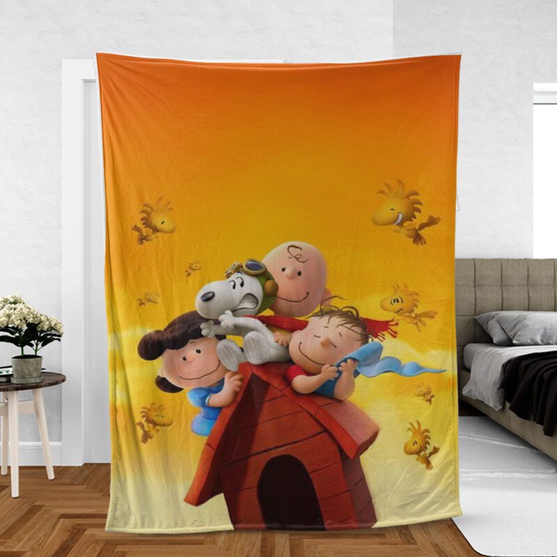 Snoopy Peanuts & Friends Gift For Fan Comfy Sofa Throw Blanket Gift