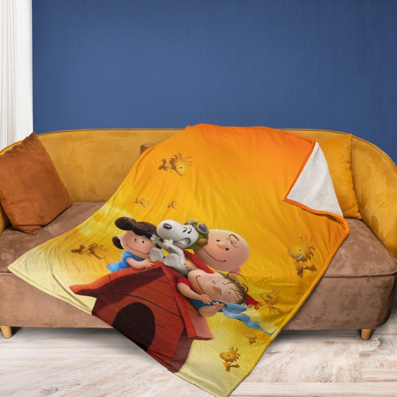 Snoopy Peanuts Friends 3 Fan Gift Snoopy Peanuts Friends Gift For Fan Comfy Sofa Throw Blanket Gift 2