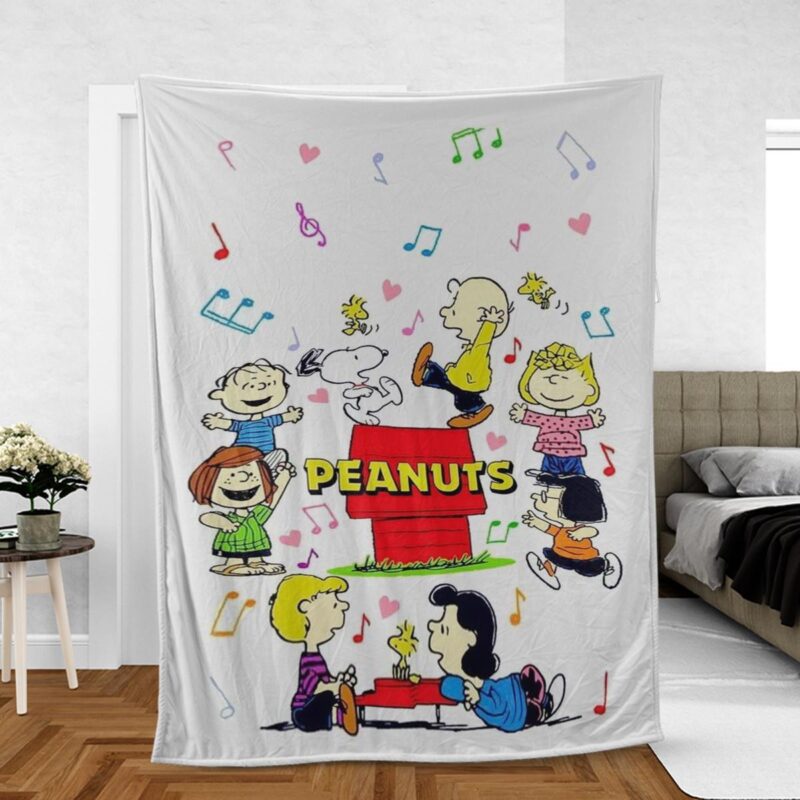 Snoopy Peanuts & Friends Gift For Fan Comfy Sofa Throw Blanket Gift
