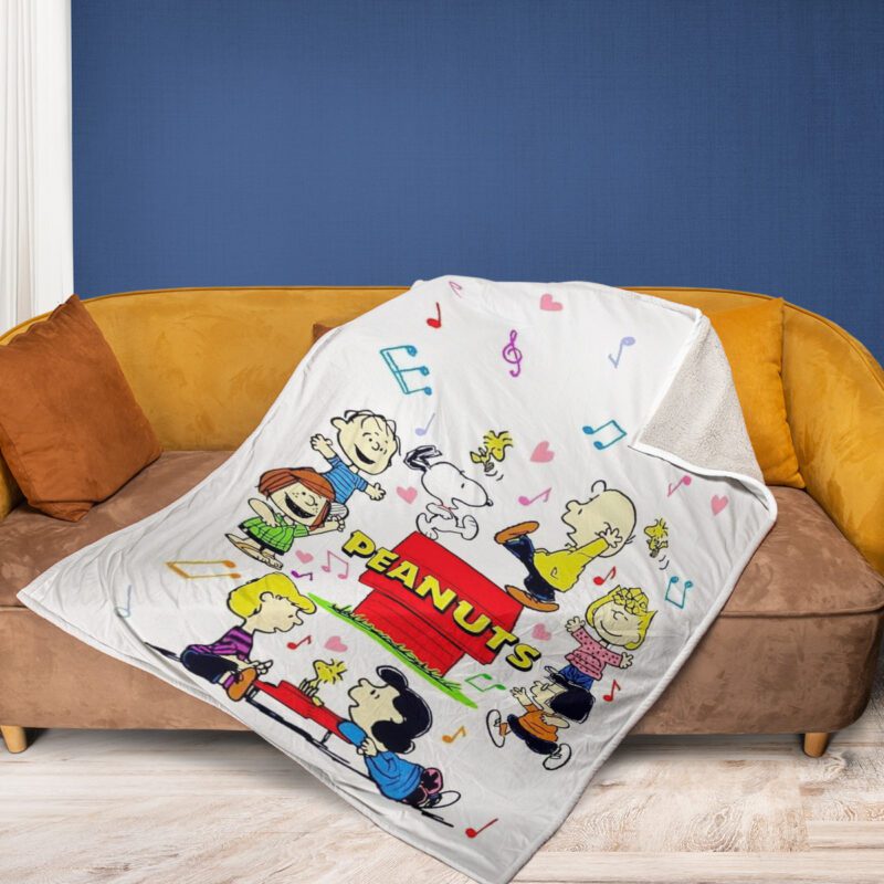 Snoopy Peanuts Friends 4 Fan Gift Snoopy Peanuts Friends Gift For Fan Comfy Sofa Throw Blanket Gift 2
