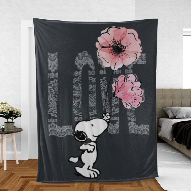 Snoopy Peanuts & Friends Gift For Fan Comfy Sofa Throw Blanket Gift