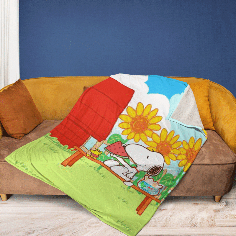 Snoopy Gift For Fans Comfy Sofa Throw Blanket Gift