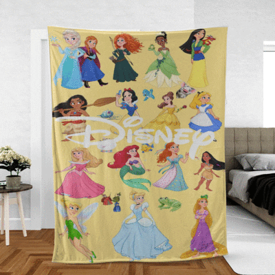 So Lovely All Disney Princess Characters Ver9 Gift Lover Comfy Sofa Throw Blanket Gift