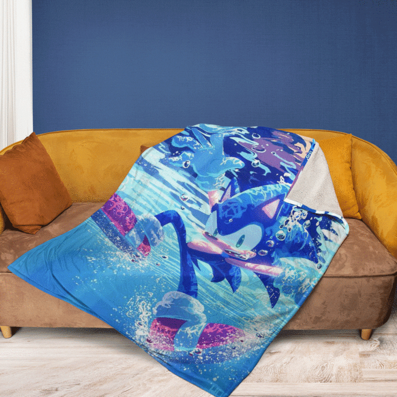 Sonic Gift For Fan Comfy Sofa Throw Blanket Gift