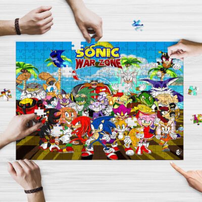 Sonic War Zone Jigsaw Puzzle Game, Sonic All Characters Video Game Fan Gift 1 Sonic All Characters Video Game Fan Gift
