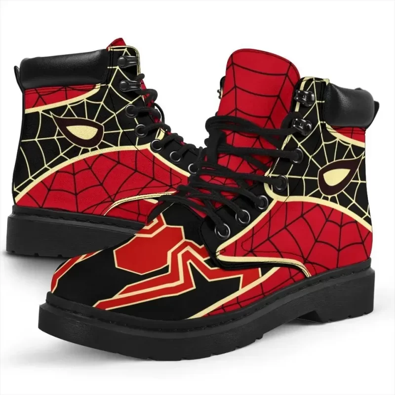 Spider Man Boots Shoes Amazing Fan Gift Idea Working Boots Leather Boots Timber Motorcycle Boots 2