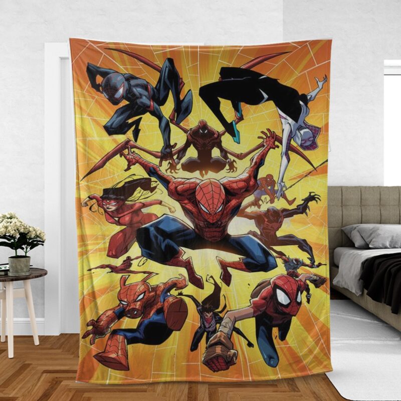 Spider Man Into the Spider Verse Gift For Fan Comfy Sofa Throw Blanket Gift