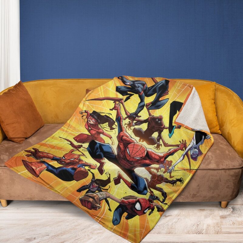 Spider Man Into the Spider Verse 2 Fan Gift Spider Man Into the Spider Verse Gift For Fan Comfy Sofa Throw Blanket Gift 2