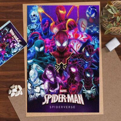 Spider Man Into the Spider Verse Movie Marvel Comics Neon Ver12 Gifts Lover Jigsaw Puzzle Game