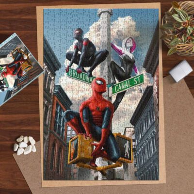 Spider Man Star Miles Morales Spider Gwen Go Home Comics Marvel Gifts Lover Jigsaw Puzzle Game