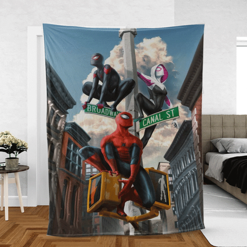 Spider-man Star Miles Morales Spider-gwen Go Home Series Comics Gift Lover Comfy Sofa Throw Blanket Gift