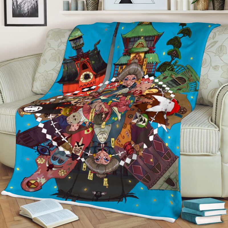 Spirited Away Characters Comfy Sofa Throw Blanket Gift