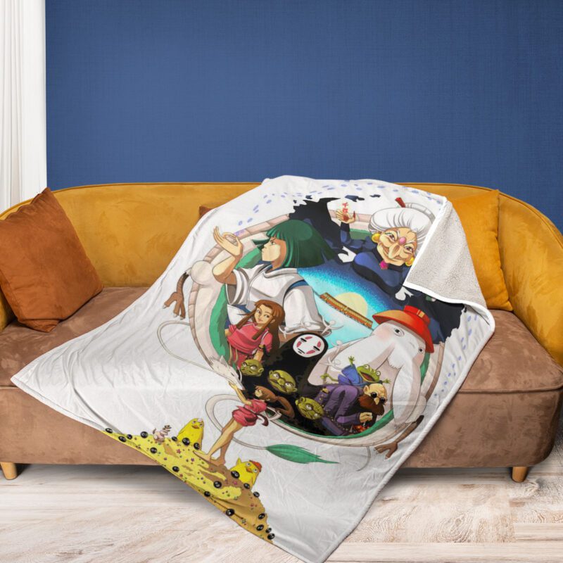 Chihiro and Haku Comfy Sofa Throw Blanket Gift