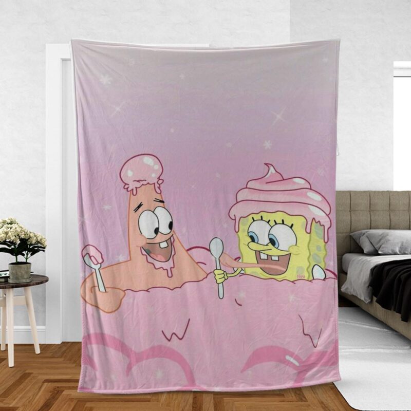 Funny SpongeBob Patrick Star Gift For Fan Comfy Sofa Throw Blanket Gift