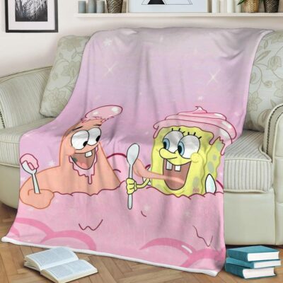 SpongeBob, Funny SpongeBob Patrick Star Gift For Fan Comfy Sofa Throw Blanket Gift