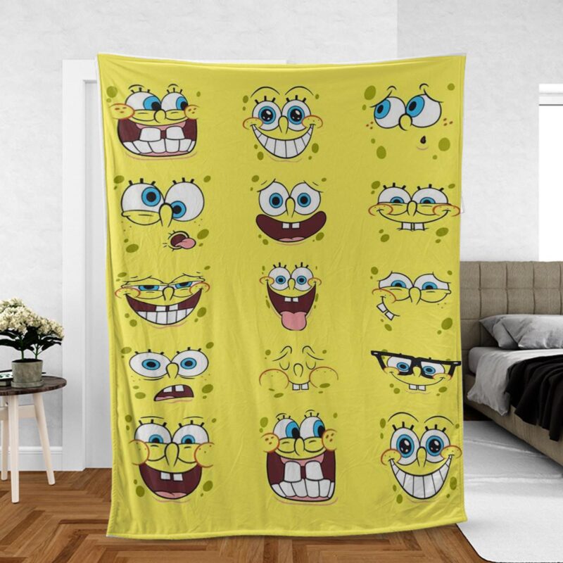 Funny SpongeBob Gift For Fan Comfy Sofa Throw Blanket Gift