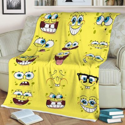 SpongeBob SquarePants, Funny SpongeBob Gift For Fan Comfy Sofa Throw Blanket Gift