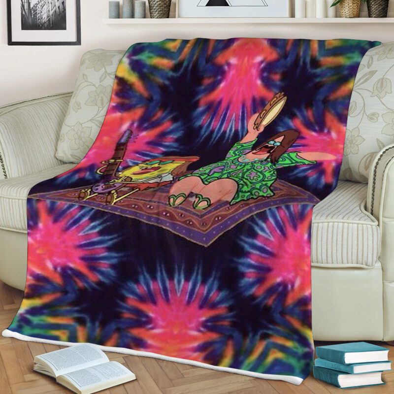 Spongebob and Patrick Hippie Soup Comfy Sofa Throw Blanket Gift