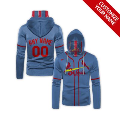 St. Louis Cardinals #00 3D Personalized Blue Jersey Style Custom Number Name For Cardinals Fans Gaiter Hoodie GH0377