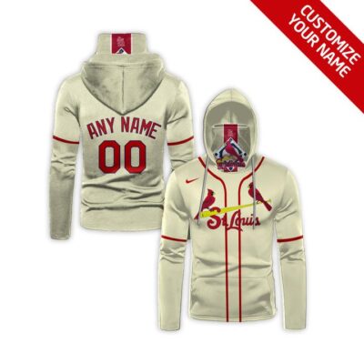 St. Louis Cardinals #00 3D Personalized White Jersey Style Custom Number Name For Cardinals Fans Gaiter Hoodie GH0390