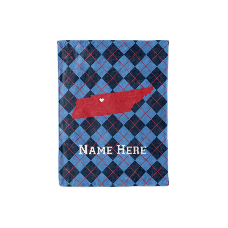 State Pride Series Nashville Tennessee Personalized Custom Fleece or Sherpa Blankets with Your Family Name Football Edition 2