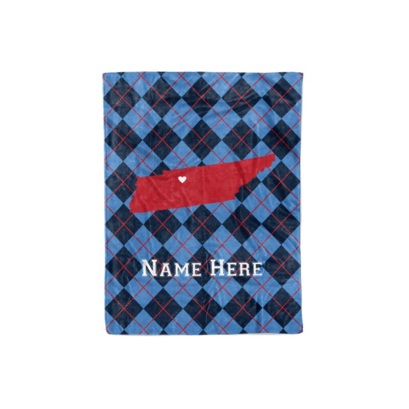 State Pride Series Nashville Tennessee Personalized Custom Fleece or Sherpa Blankets with Your Family Name Football Edition 3