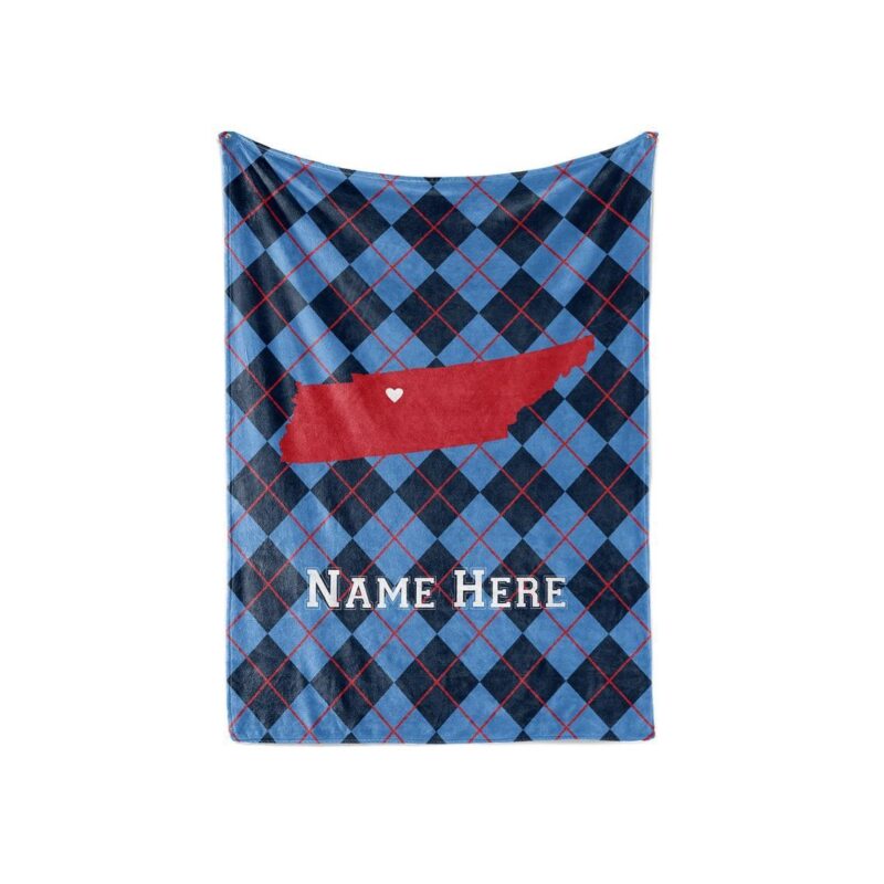 State Pride Series Nashville Tennessee - Personalized Custom Fleece or Sherpa Blankets with Your Family Name - Football Edition