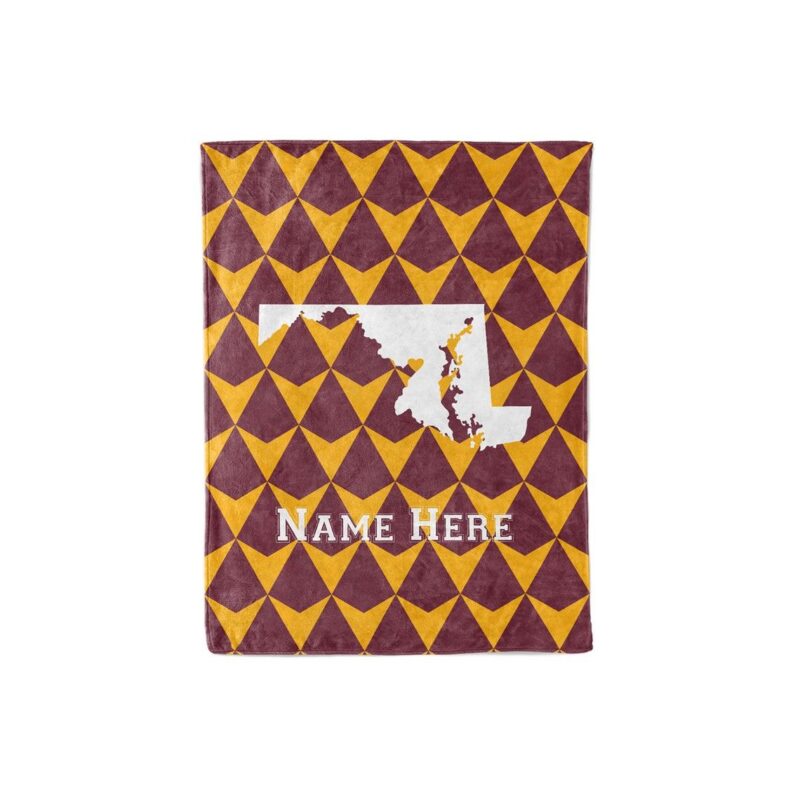 State Pride Series Washington Maryland Personalized Custom Fleece or Sherpa Blankets with Your Family Name Football Edition 2