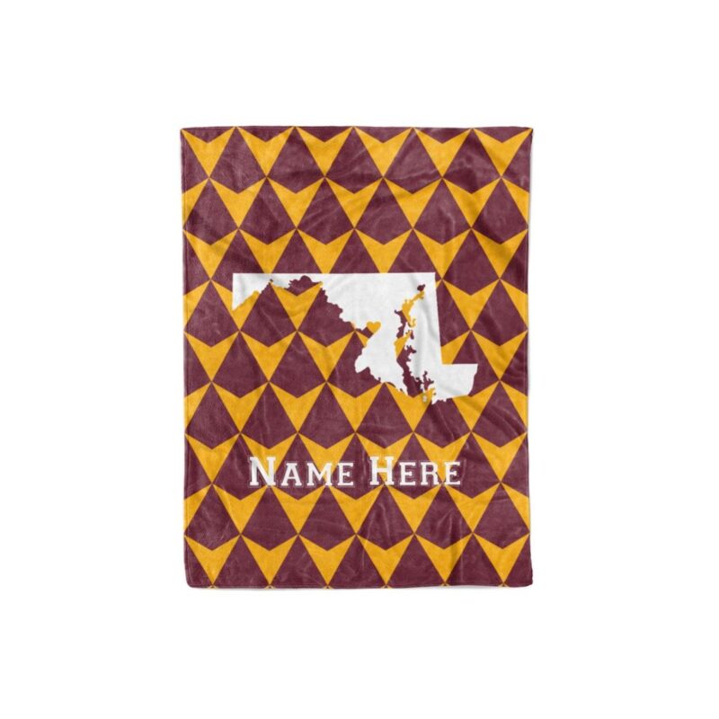 State Pride Series Washington Maryland Personalized Custom Fleece or Sherpa Blankets with Your Family Name Football Edition 3