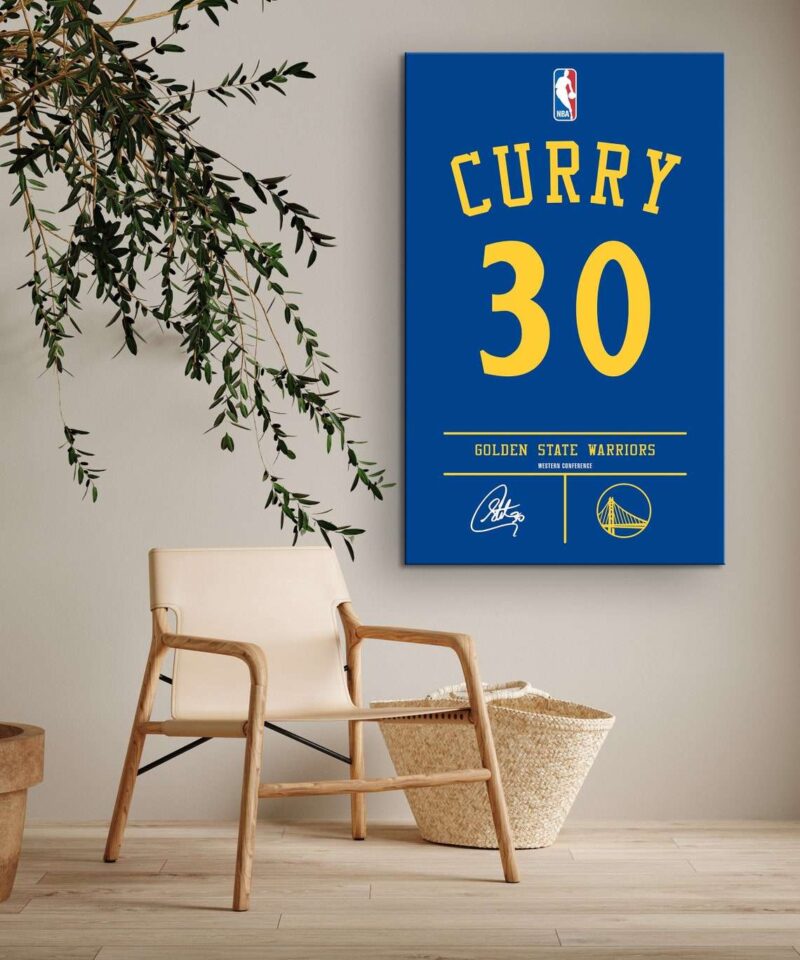 Stephen Curry #30 Jersey Poster Canvas Wall Decor