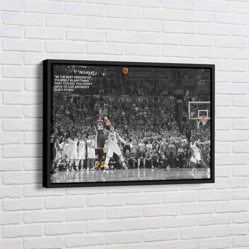 Stephen Curry Game Winner vs OKC Poster Golden State Warriors Basketball Canvas