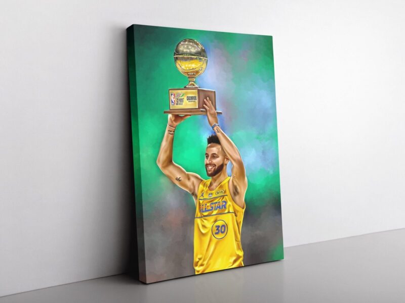 Stephen Curry Poster - Steph Curry Canvas Print - Portrait - Sports Wall Art - Basketball Player Gift - Boys Girls Room Decor