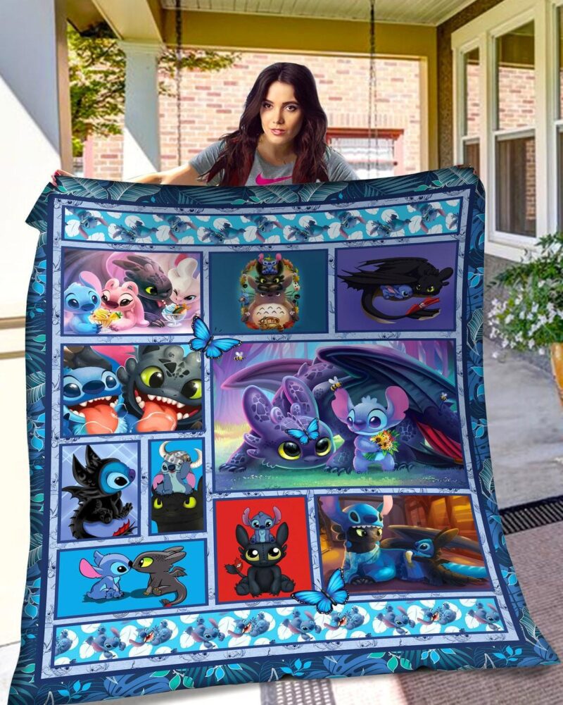 Stitch And Toothless Quilt Blanket