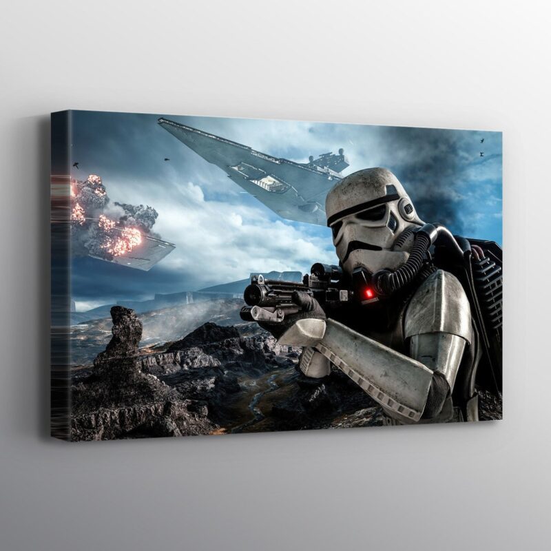 Storm Trooper Battle Star Wars Canvas Print Wall Art 1