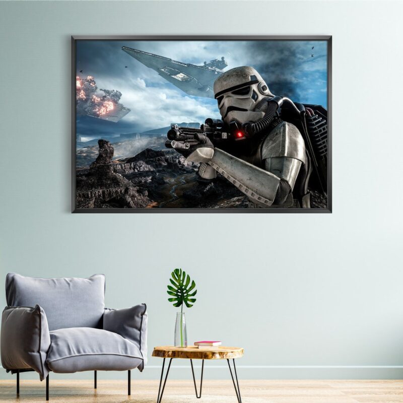 Storm Trooper Battle Star Wars Canvas Print Wall Art 2