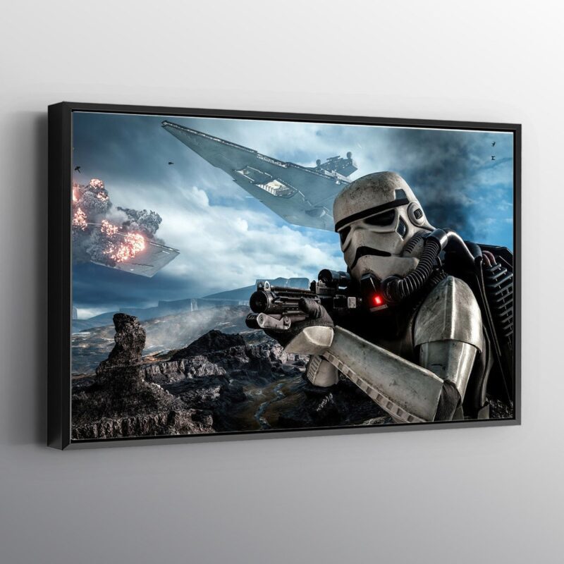 Storm Trooper Battle Star Wars Canvas Print Wall Art