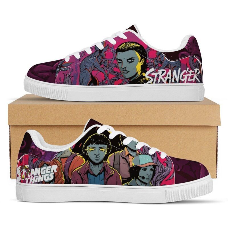 Stranger Things Low Top Leather Skate Shoes