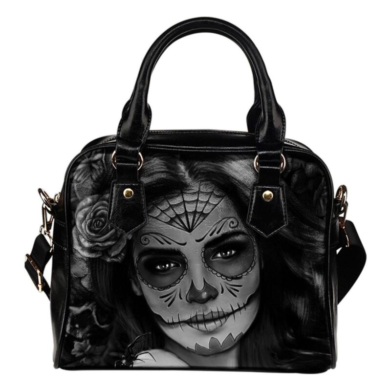 Sugar Skull Calavera Lady Leather Shoulder Hand Bag SB0079